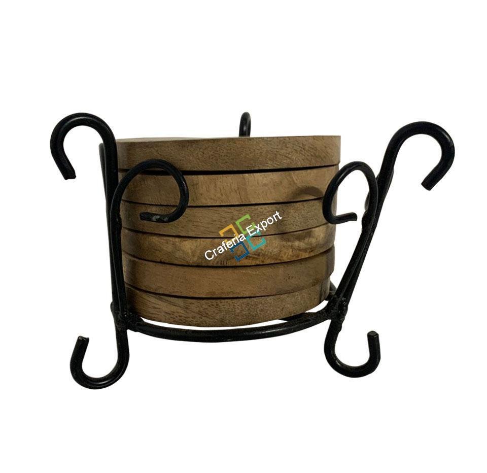 Round Wooden Tea coaster set