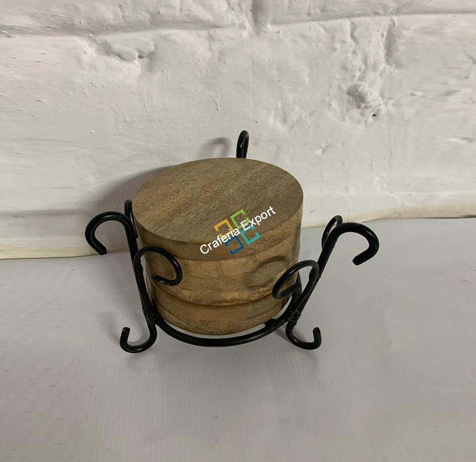 Round Wooden Tea coaster set