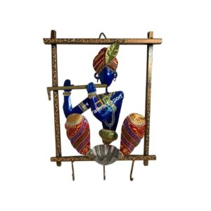 Krishna Metal Keyholder wall hanging for home decor