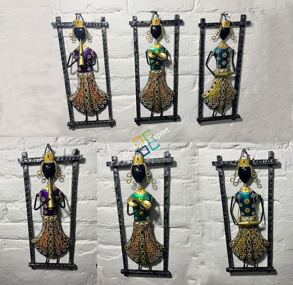Crown Lady Musician Set of 3 wall hanging handicrafts for home decor