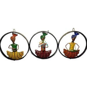 Hand Painted Colorful Metal Crafted Traditional Musician Wall Panel for Wall Decor
