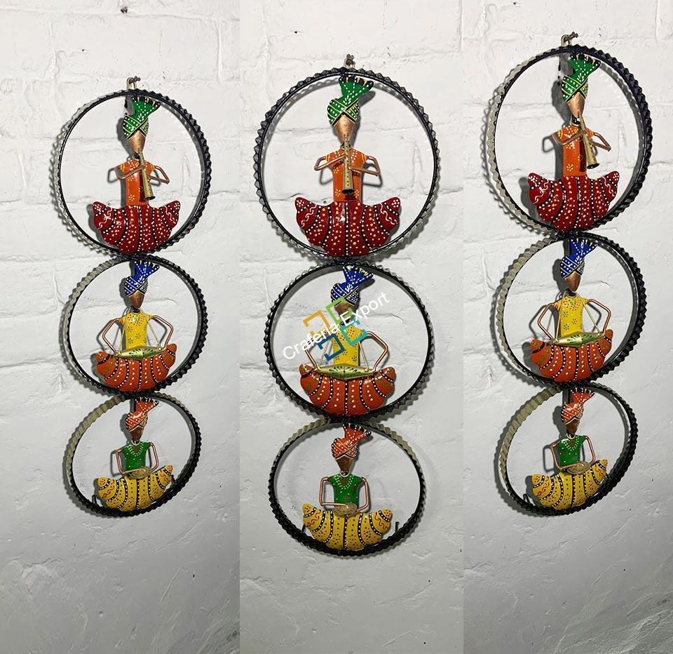 Rajasthani Musician vertical wall hanging panel for home decor