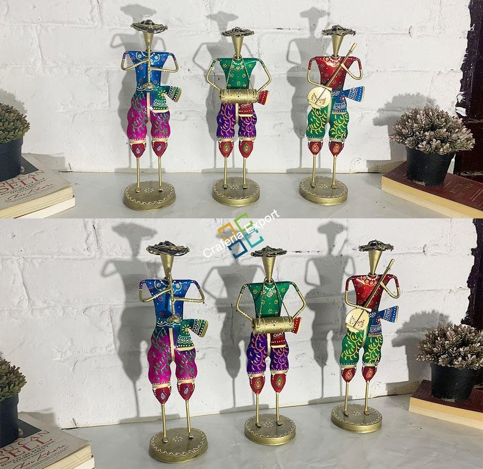 Beautiful Hand Painted Musician Figurine Showpiece for home decor /Gift (Set of Three)