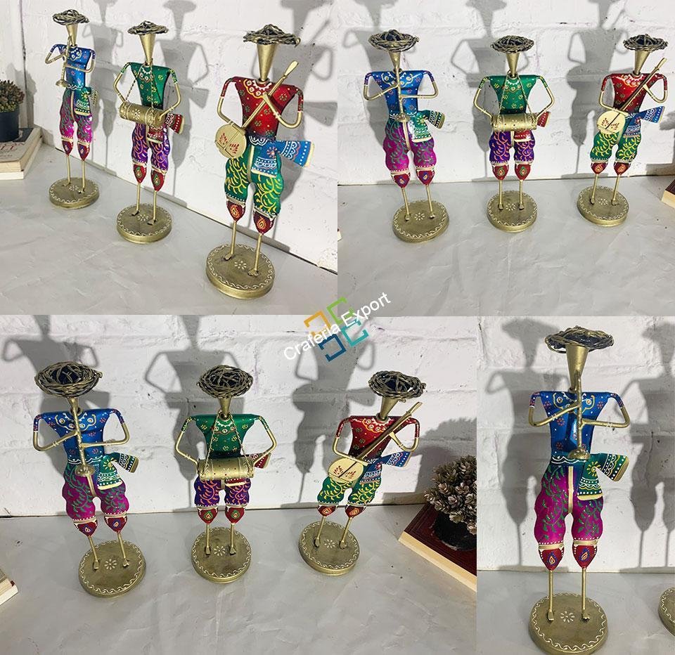 Beautiful Hand Painted Musician Figurine Showpiece for home decor /Gift (Set of Three)