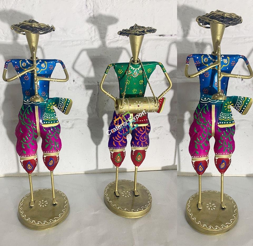 Beautiful Hand Painted Musician Figurine Showpiece for home decor /Gift (Set of Three)