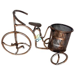 Antique Cycle Table top Showpiece of Metal Crafted Pen Stand/Desk Organizer