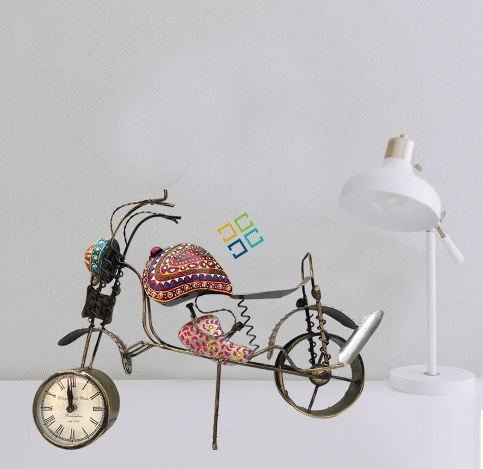 Antique Bullet Motorbike Table Top Clock Decorative Showpiece Gift