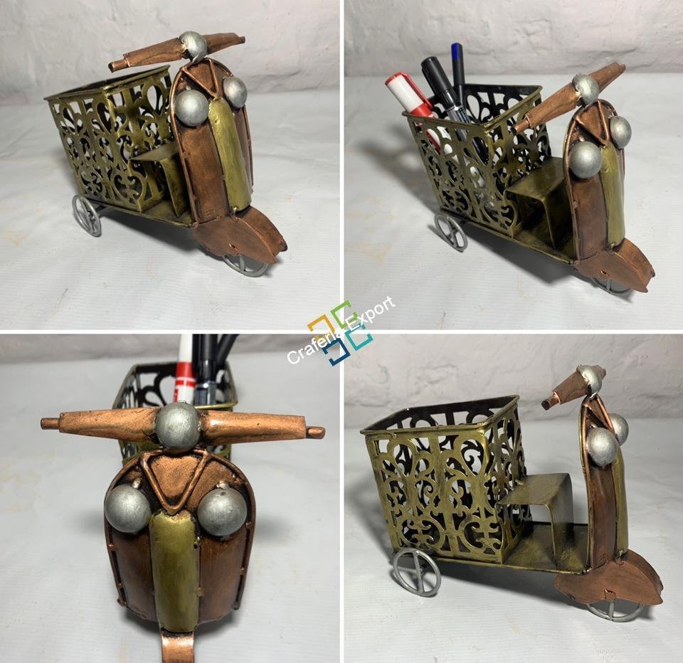 Antique Scooter Shape Pen Pencil Holder Showpiece | Home office Table Organizer | Table top decorations Gift Ascents