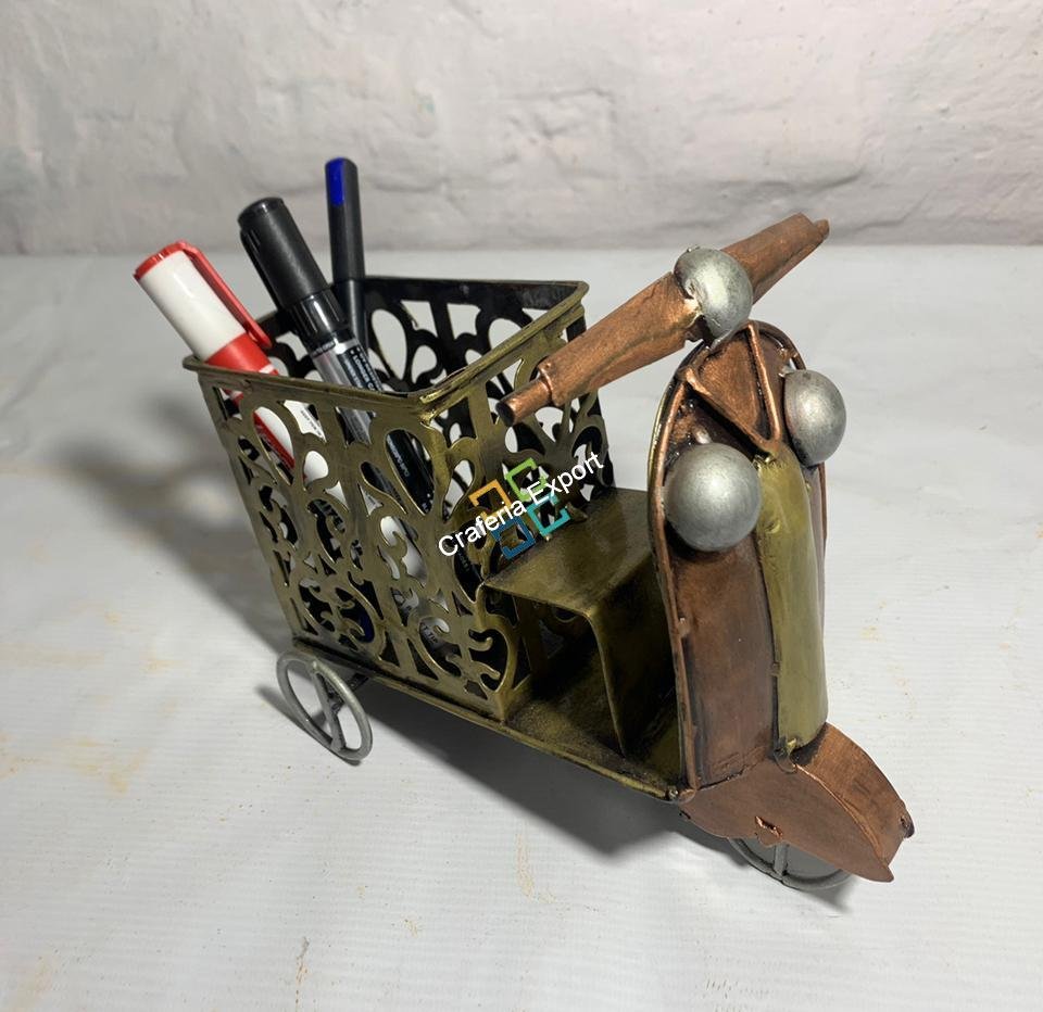 Antique Scooter Shape Pen Pencil Holder Showpiece | Home office Table Organizer | Table top decorations Gift Ascents
