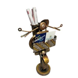 Metal Handmade Royal Bike Shaped Pen Pencil /Card Holder Table Top Decor Showpiece For Home, Office Use