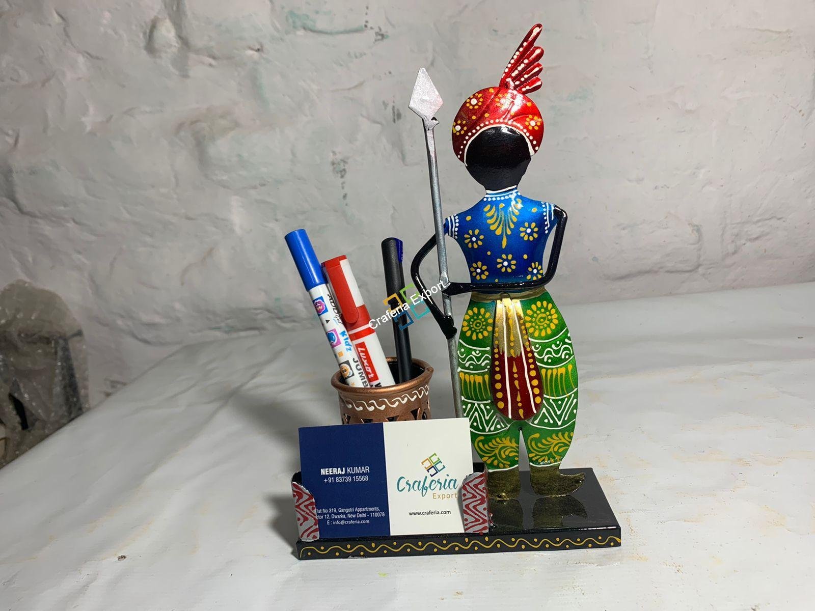 Antique Art Design Multicolored Pen/Card Holder, Desk Organizer