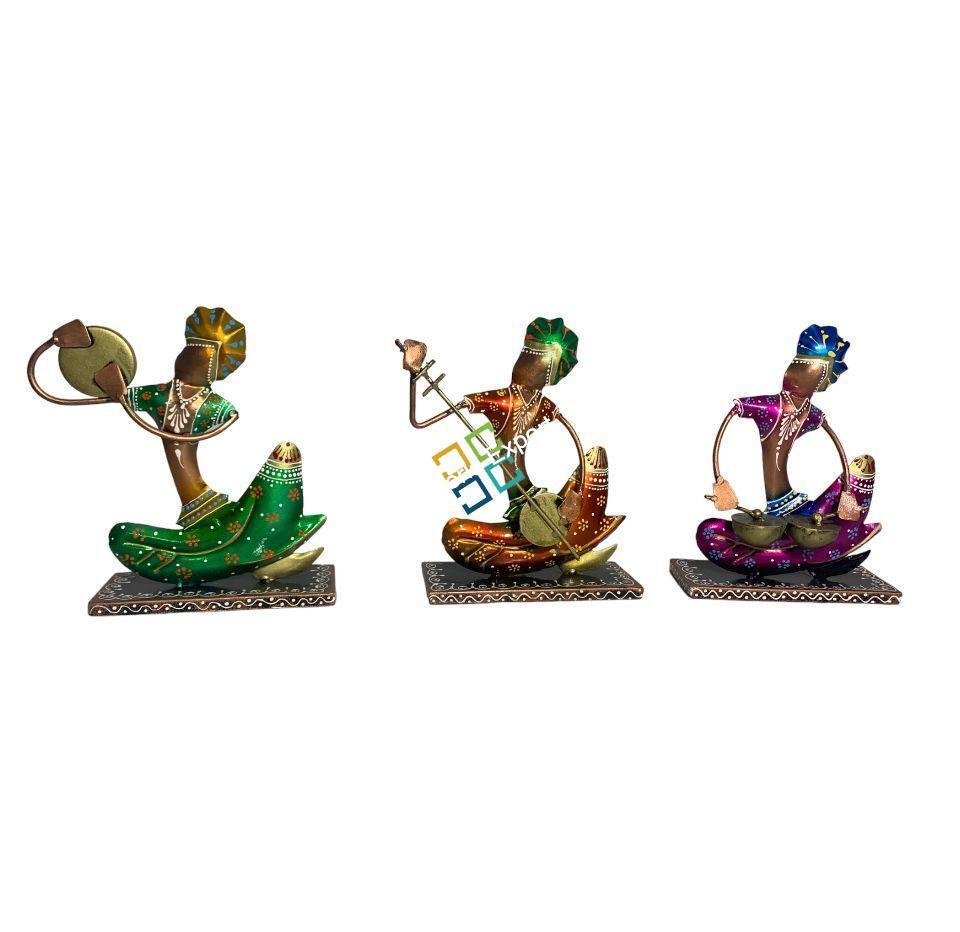 Metal Rajasthani Musician showpiece for home decoration set of 3
