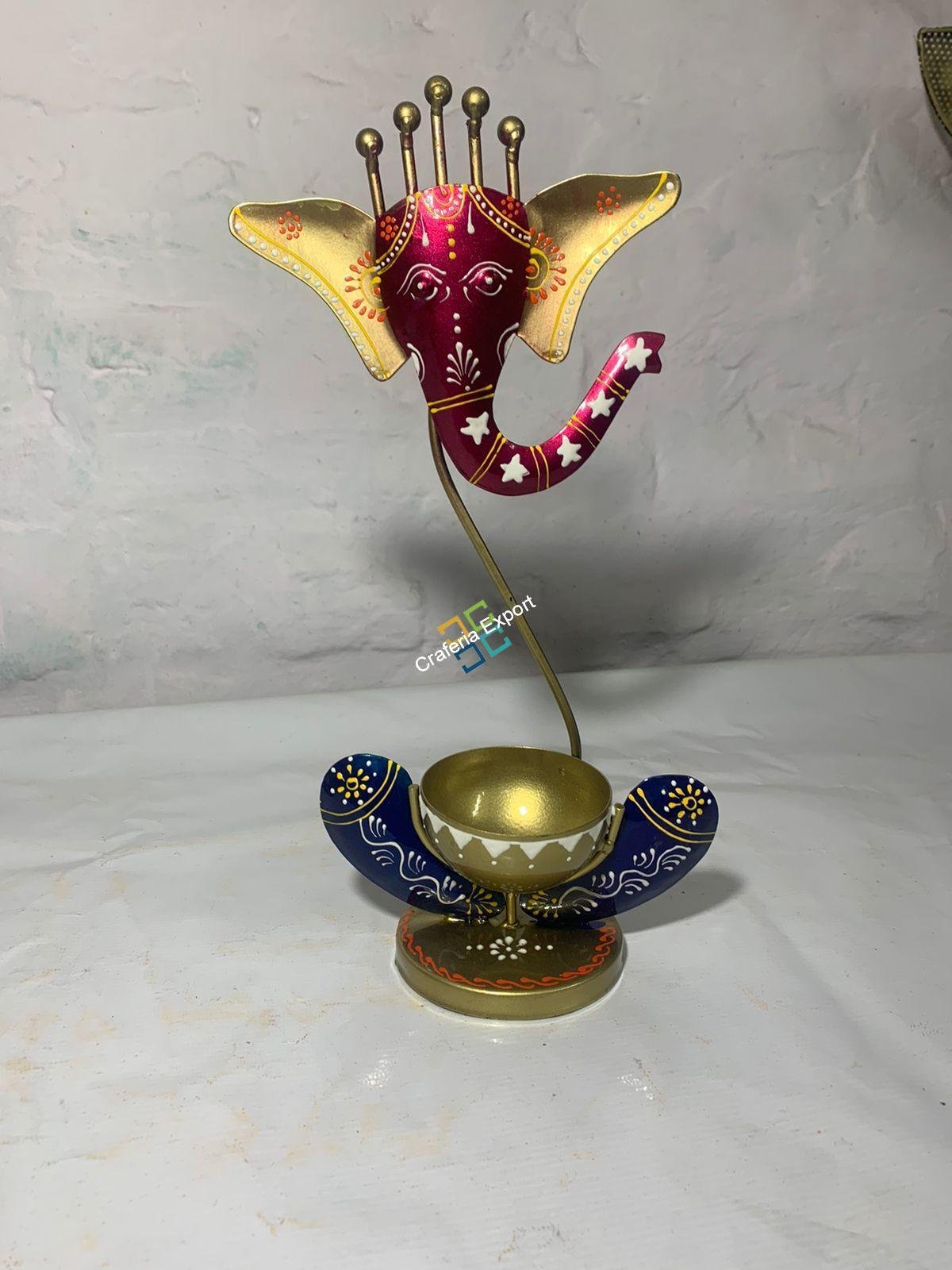Home decorative ganesh tealight candle holder showpiece gifts