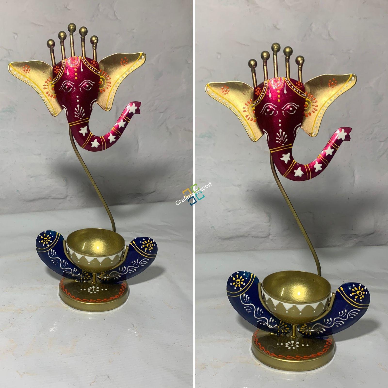 Home decorative ganesh tealight candle holder showpiece gifts