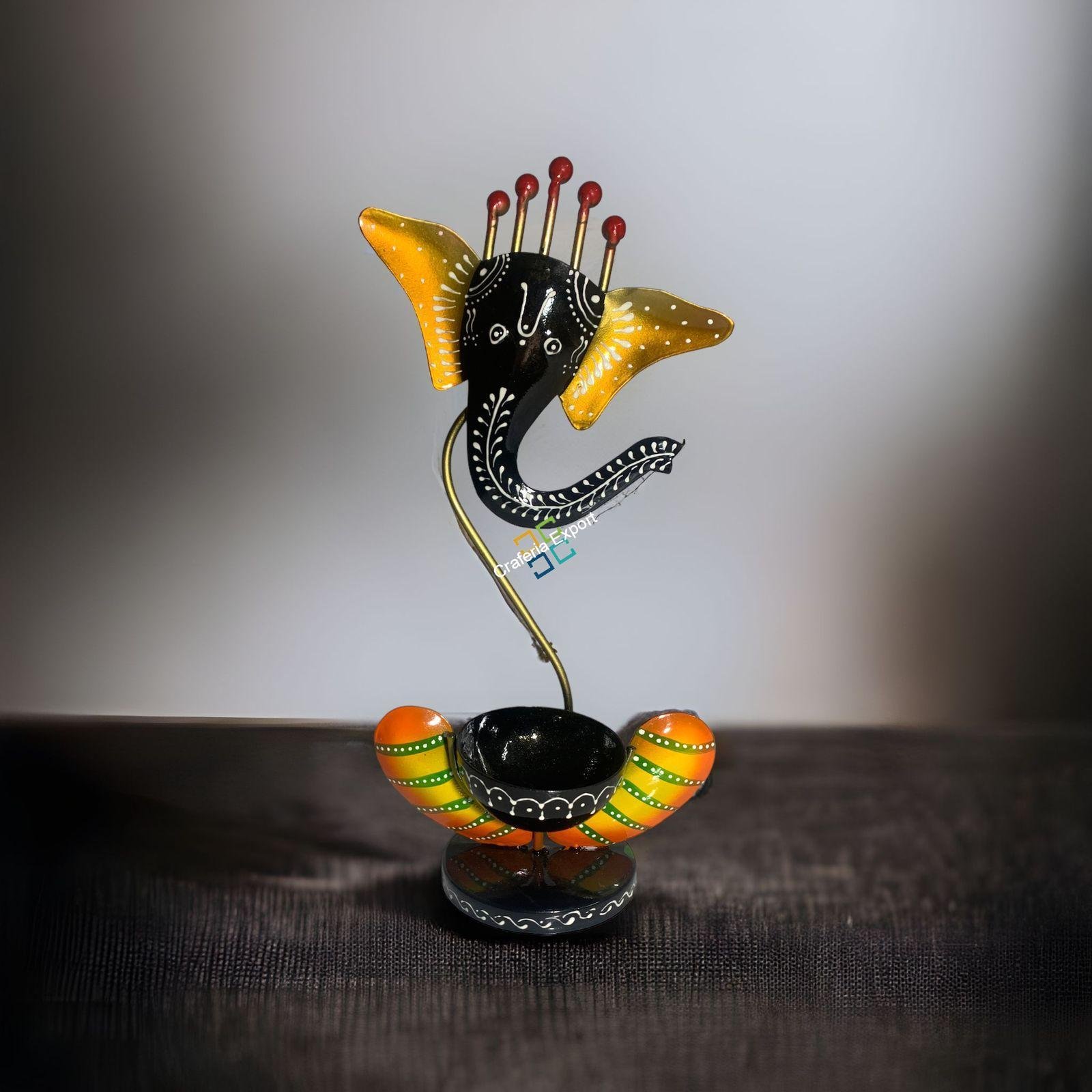 Home decorative ganesh tealight candle holder showpiece gifts
