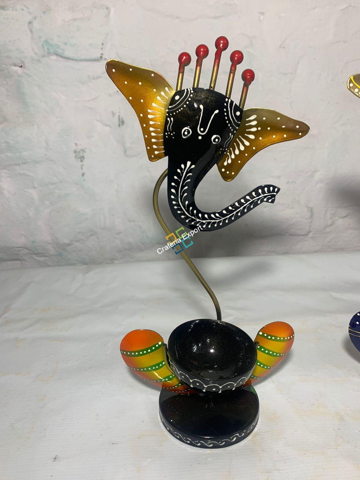 Home decorative ganesh tealight candle holder showpiece gifts