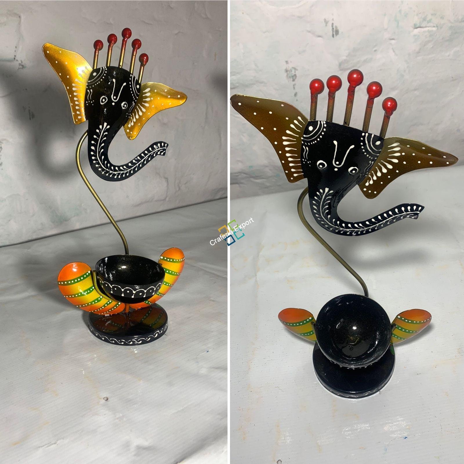 Home decorative ganesh tealight candle holder showpiece gifts