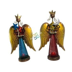 Musical Star Angel Tealight Candle Holder Showpiece Gift set of 2