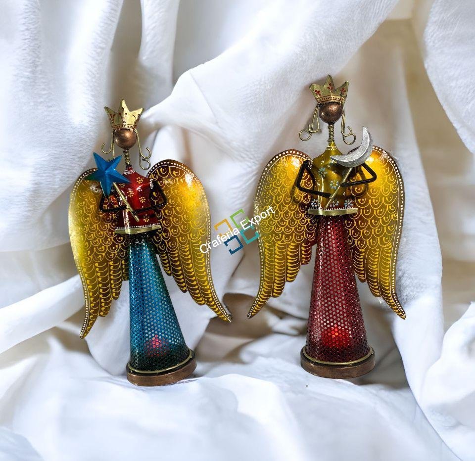 Musical Star Angel Tealight Candle Holder Showpiece Gift set of 2