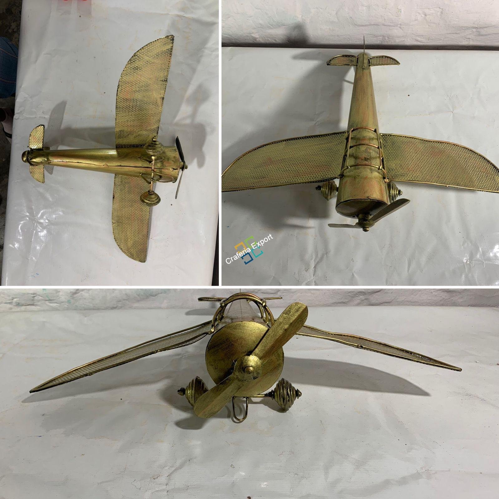 Metallic Vintage Retro Aeroplane/Helicopter for Wall decor hanging showpiece