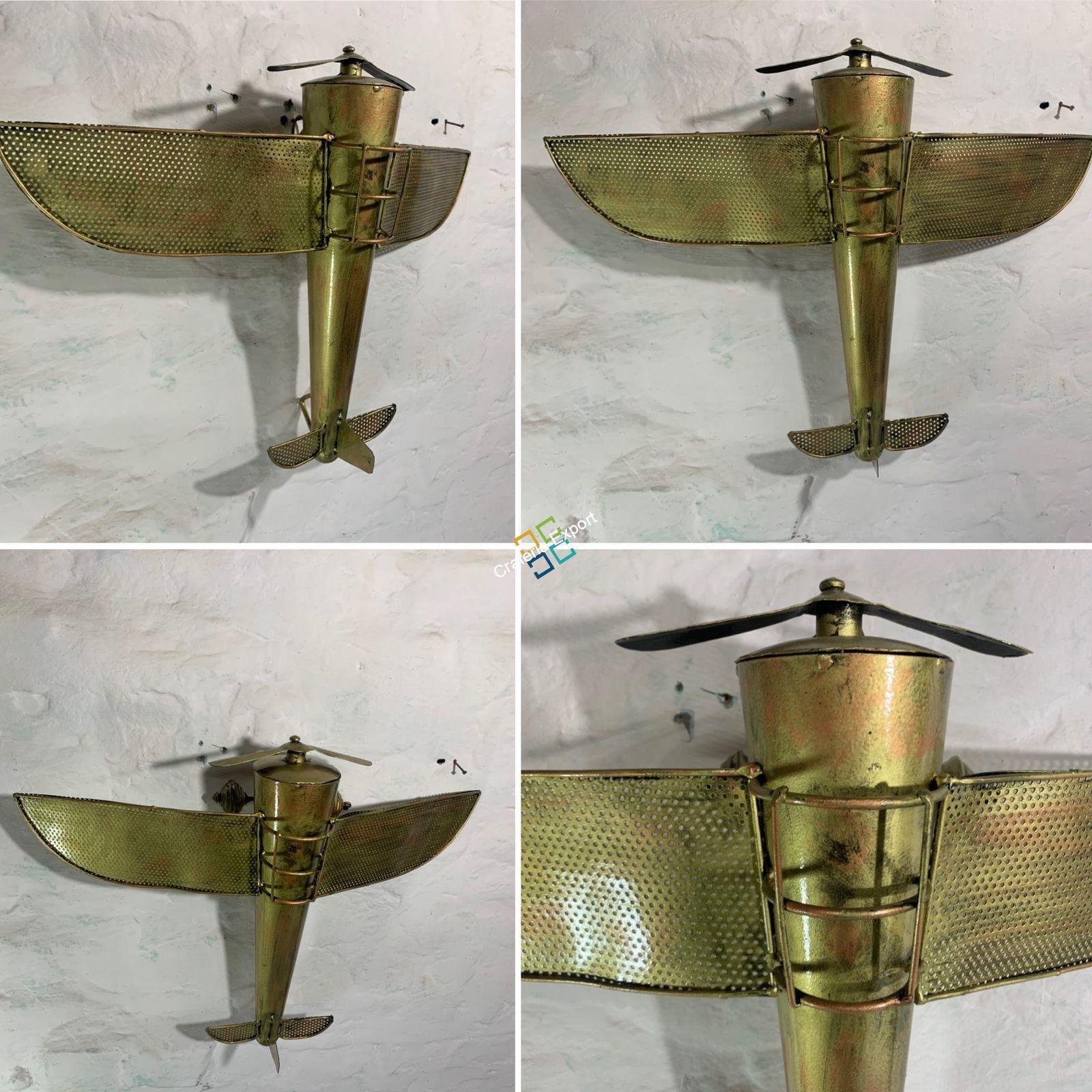 Metallic Vintage Retro Aeroplane/Helicopter for Wall decor hanging showpiece
