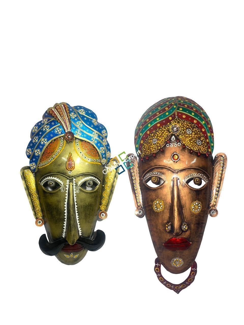 Wrought Iron Tribal Coupon mask wall decor home office interior decoration  set of 2