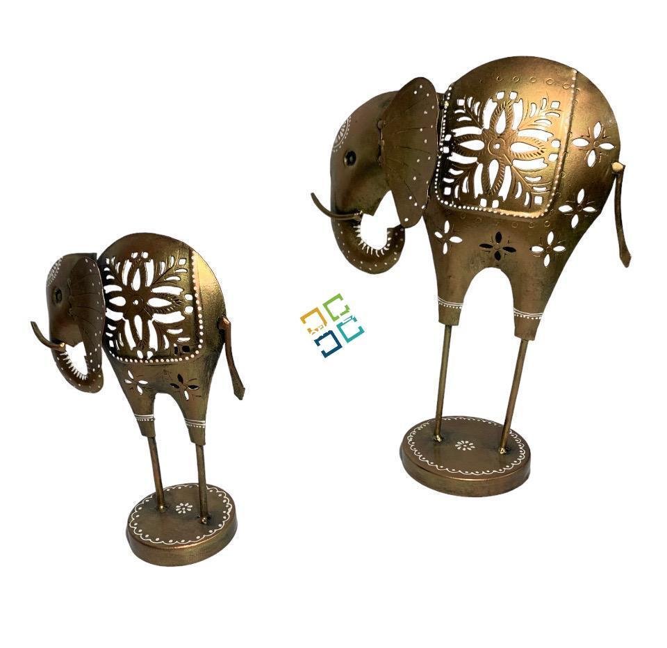 Metal Elephant Tea Light Candle Holder Stand Decorative Showpiece for Home/Gifts  set of 2
