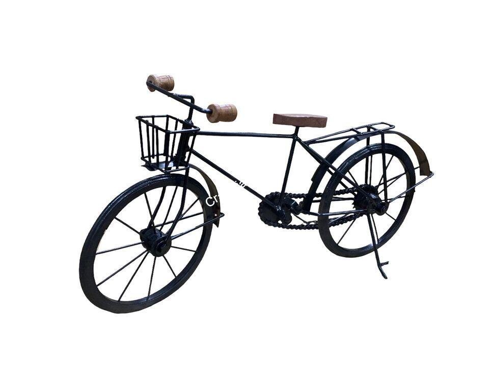 Vintage Wooden miniature cycle showpiece with basket handcrafted for home decor