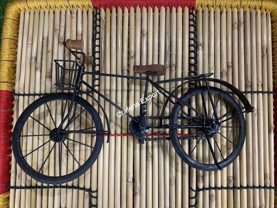 Vintage Wooden miniature cycle showpiece with basket handcrafted for home decor