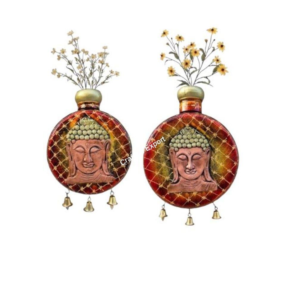 Metal buddha wall hanging Tall Kudiya Pot set for decor