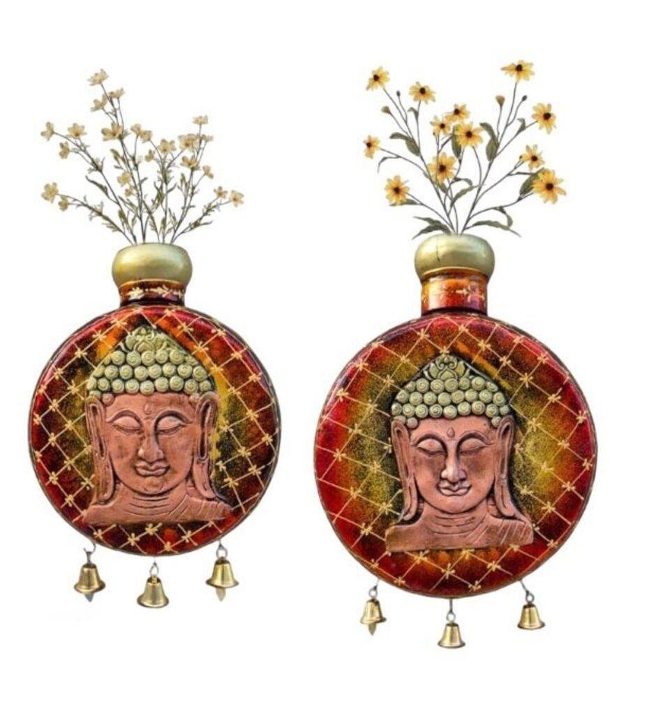Metal buddha wall hanging Tall Kudiya Pot set for decor