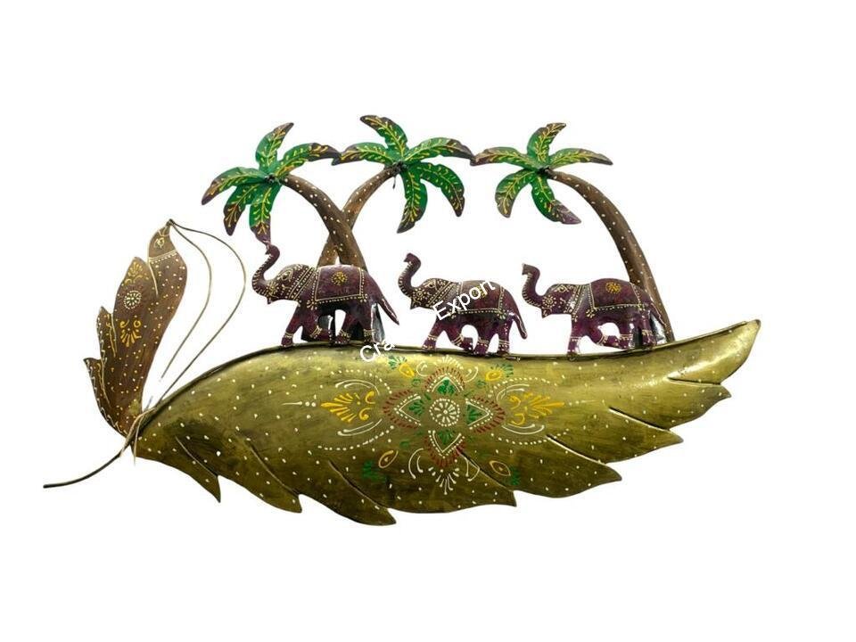 Elephant Wall Sculptures Art Home Décor Metal wall decor living , cafe, office and gifts
