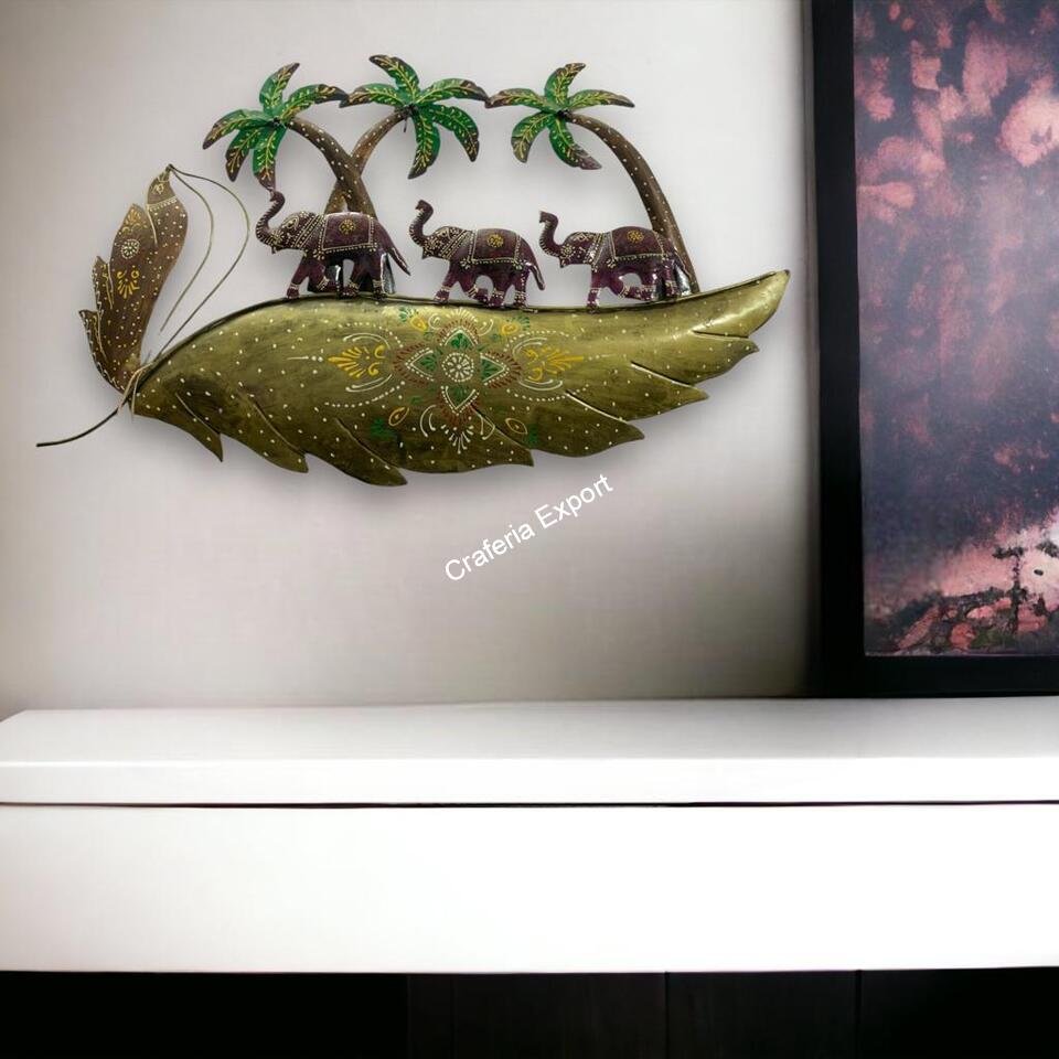 Elephant Wall Sculptures Art Home Décor Metal wall decor living , cafe, office and gifts