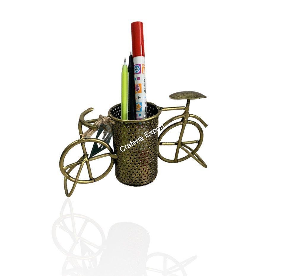 Metal Cycle Pen Holder Antique for Gift and Table Desk Organizer