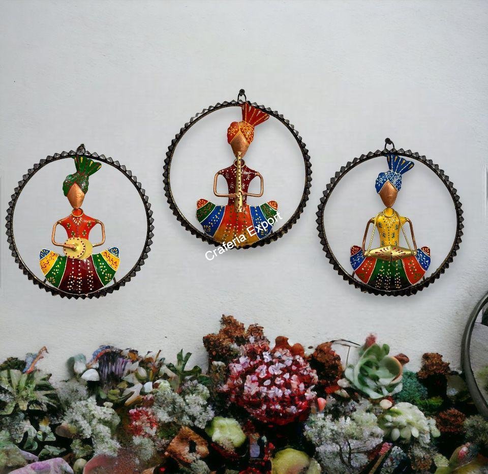 Musican Sardar Wall Hanging Decorative Metal Wall Art Decor for home,office,Cafe and gifts set of 3