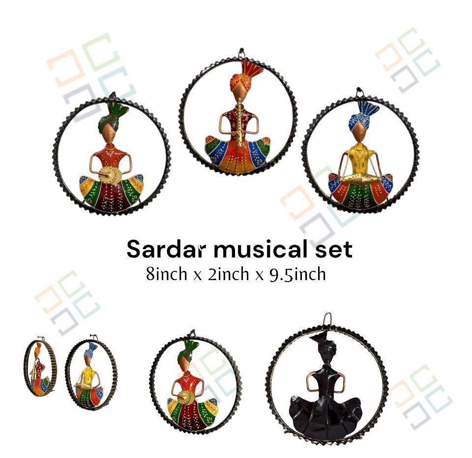 Musican Sardar Wall Hanging Decorative Metal Wall Art Decor for home,office,Cafe and gifts set of 3