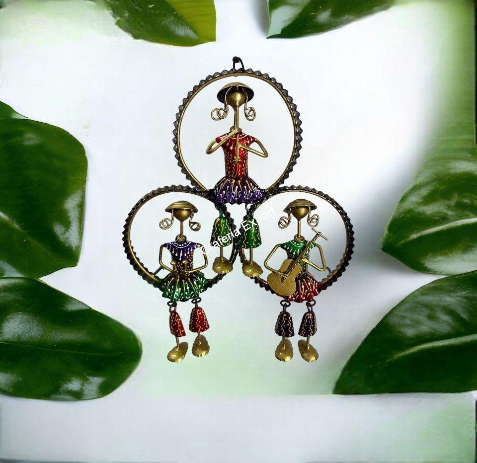 Multicolour Metal Dancing Doll Musicians Circle for home decorative Items Wall Art Wall hanging Gifts and decor
