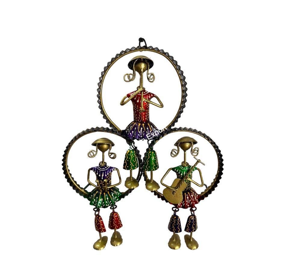 Multicolour Metal Dancing Doll Musicians Circle for home decorative Items Wall Art Wall hanging Gifts and decor