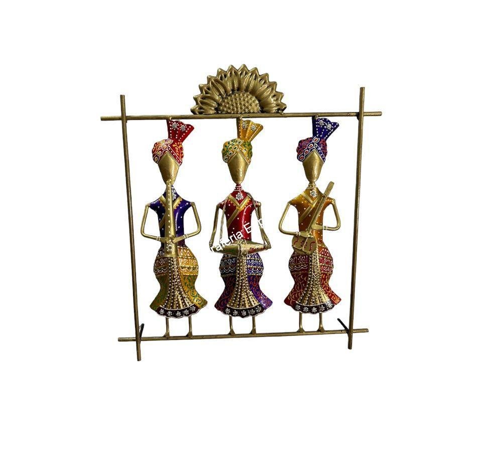 Multicolor Sardar frame metal wall decor panel for living room,office / Musicians Playing Music Metal Wall Art