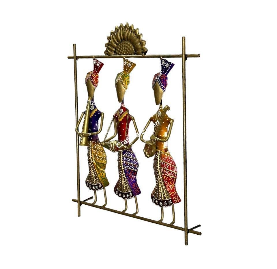 Multicolor Sardar frame metal wall decor panel for living room,office / Musicians Playing Music Metal Wall Art