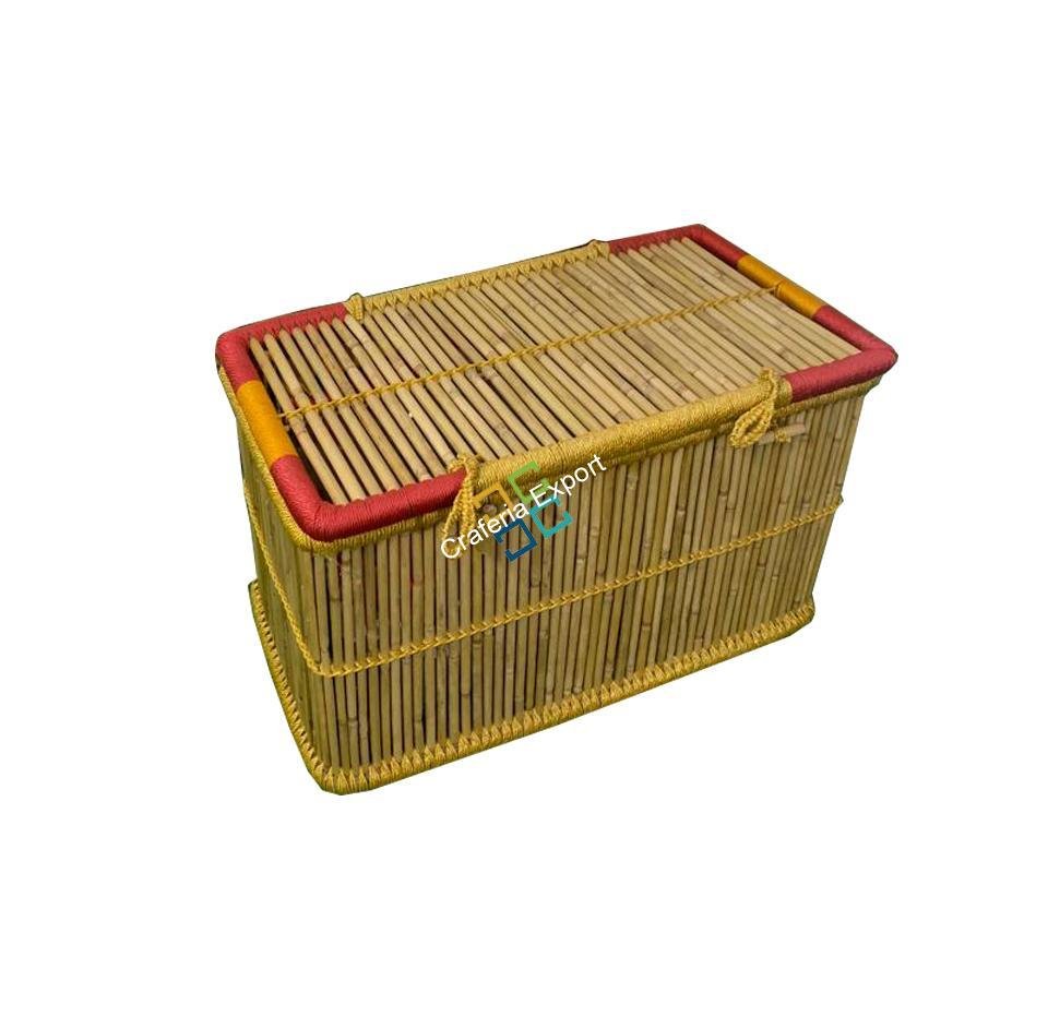 Trending Handmade Bamboo Basket Organizer For Home Kitchen Laundry | Picnic Camping Basket - Large Size