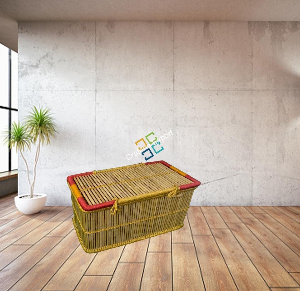 Trending Handmade Bamboo Basket Organizer For Home Kitchen Laundry | Picnic Camping Basket - Large Size
