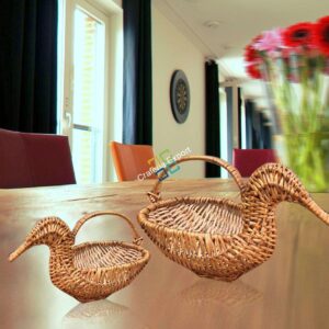 Unique Duck Shaped Cane Basket/Fruit Basket For Home, Hotel and Restaurant Decor/Gift Item