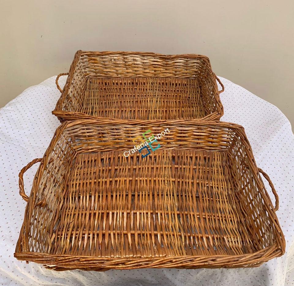 Cane Storage Fruit And Vegetable Basket ( Set of 2 )
