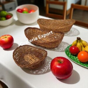 Multipurpose Oval Shaped Bamboo Basket  ( Set of 3 )