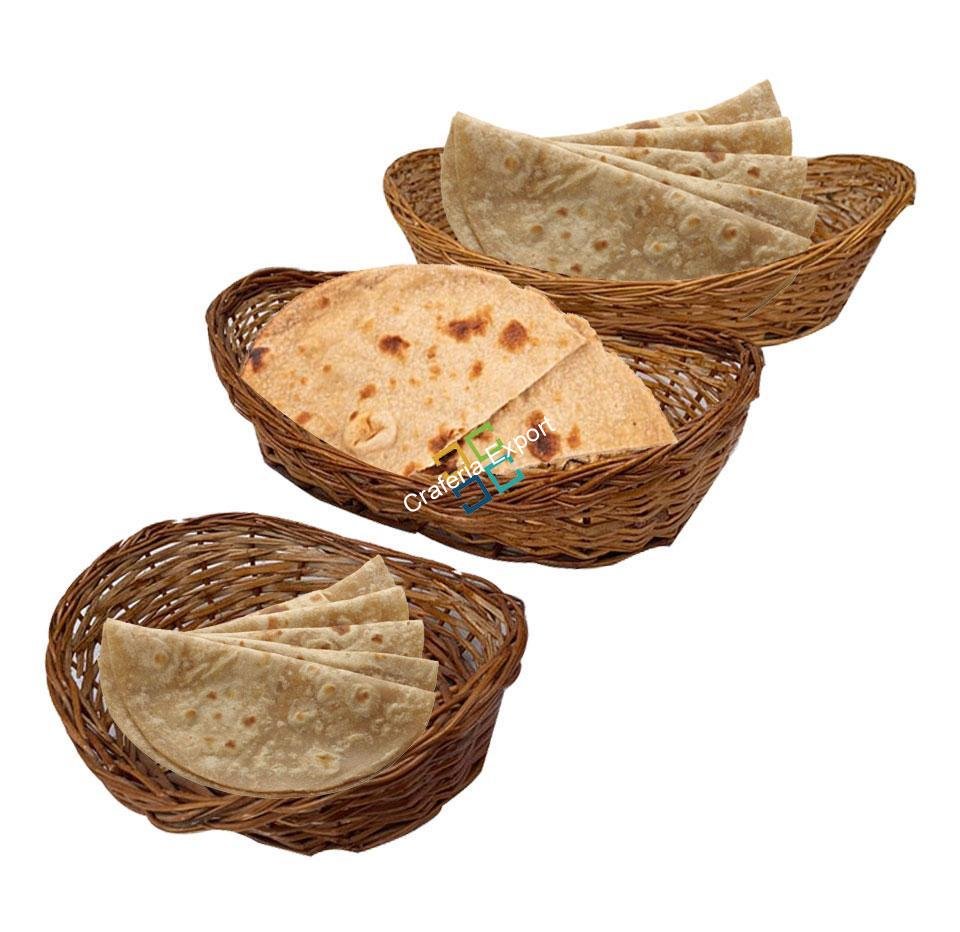 Multipurpose Oval Shaped Bamboo Basket  ( Set of 3 )
