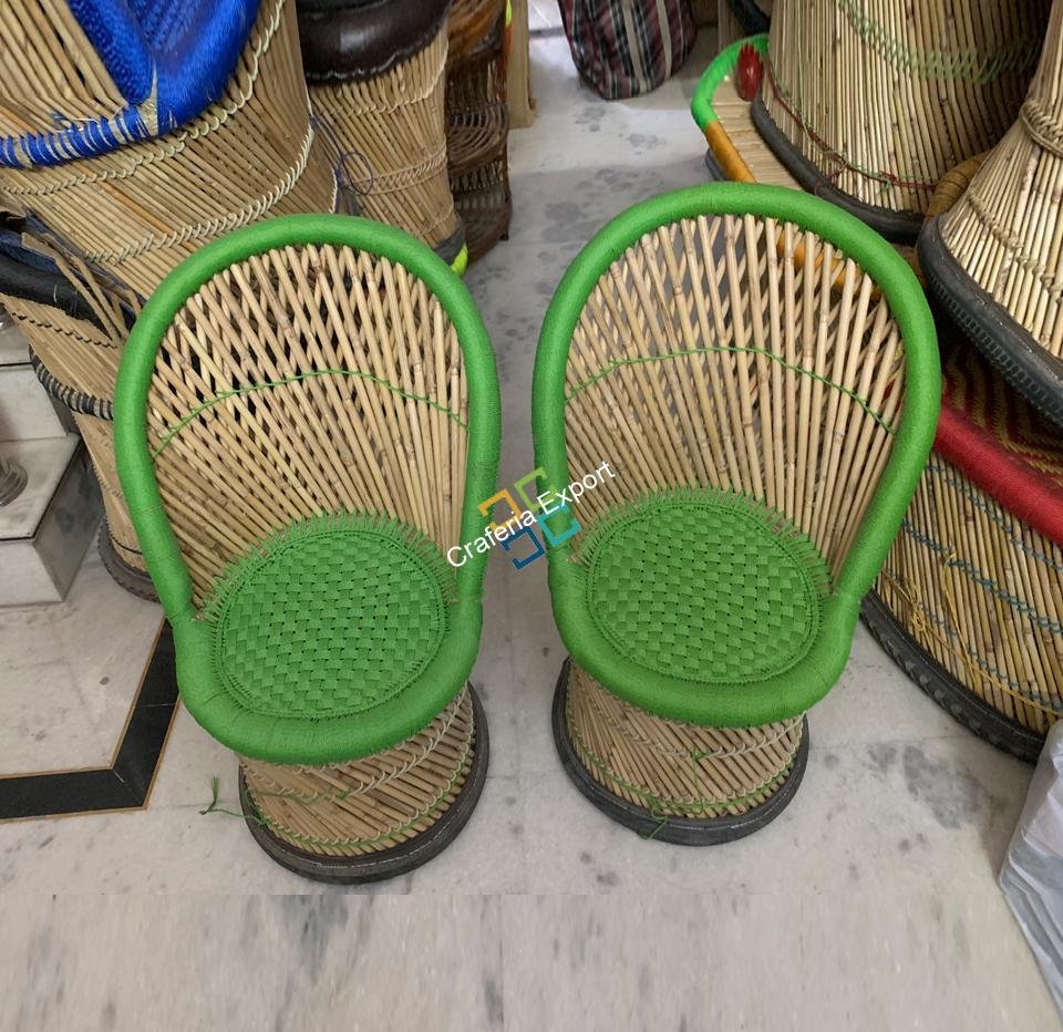 Bamboo Mudha Chairs Set of 2 Living room Furniture Ascents | Dining Chairs -Medium size Furniture