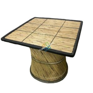 Bamboo Square Top Handmade High Table | Home , Office ,Garden Coffee Dinner Table,  - Black Color