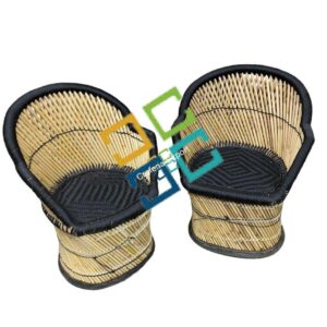 Bamboo Handmade Black XL Chairs Furniture  Set with Armrest -Portable ,Durable Chairs for Indoor outdoor Use.