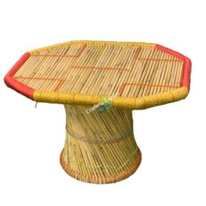 Bamboo Handmade Hexagon Table -Multi color For Living Area , Garden , Hotels